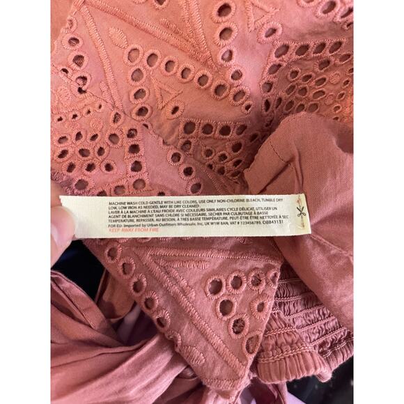 New Free People Intimately Crop Top Women's Small Terra Cotta Eyelet Bow - Picture 3 of 6